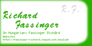 richard fassinger business card